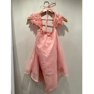 Pink off the shoulder babydoll flowy trapeze dress, size L
